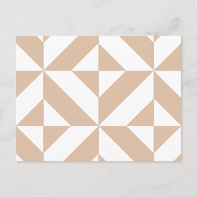 Carte Postale Chaleureux Beige Géométrique Motif (Devant)