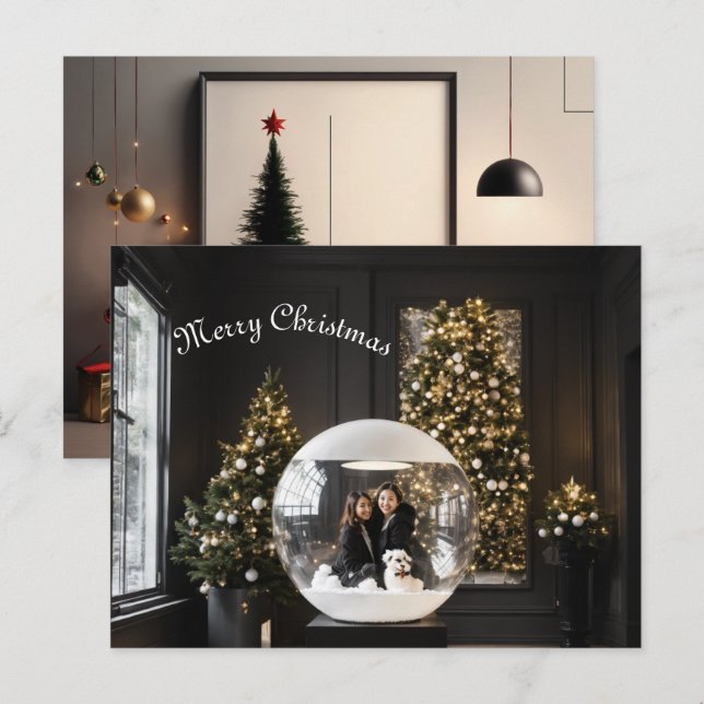 Carte Postale Chaleureux voeux et fête ! 🎄 Joyeux Noël (Devant / Derrière)
