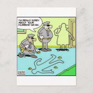Carte Postale Chalk Outline Funny Police Gifts & Collectibles