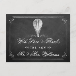 Carte Postale Chalkboard Hot Air Balloon Collection Mariage