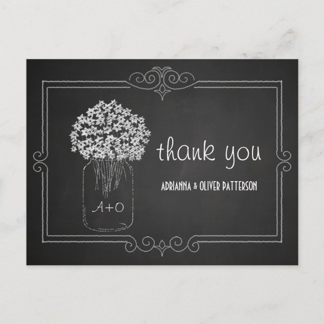 Carte Postale Chalkboard Mason Jar (Devant)