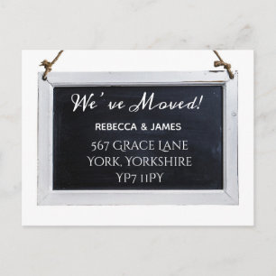 Carte Postale Chalkboard We've Moving Faire-part Postcard
