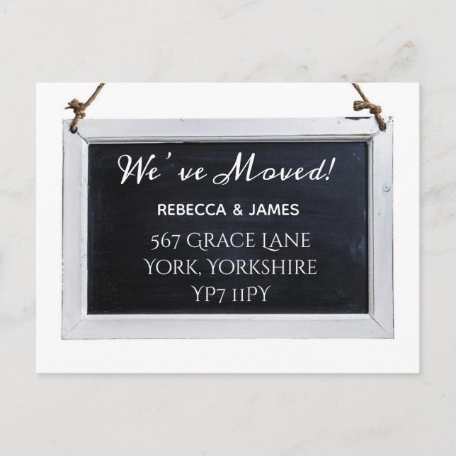 Carte Postale Chalkboard We've Moving Faire-part Postcard (Devant)
