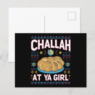 Carte Postale Challah Sur Ya Girl Funny Hanoukka Food Chanukah
