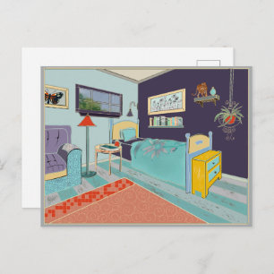 Carte Postale Chambre bleu art expressionniste