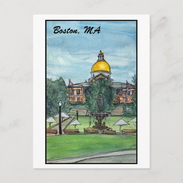 Carte Postale Chambre Boston d'état du Massachusetts (Devant)
