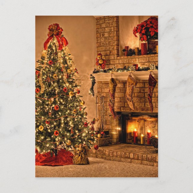 Carte Postale Chambre Charmante Arbre De Noël (Devant)
