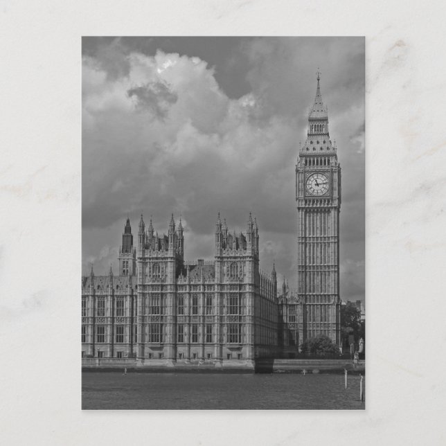 Carte Postale Chambres du Parlement de Londres et Big Ben Vertic (Devant)