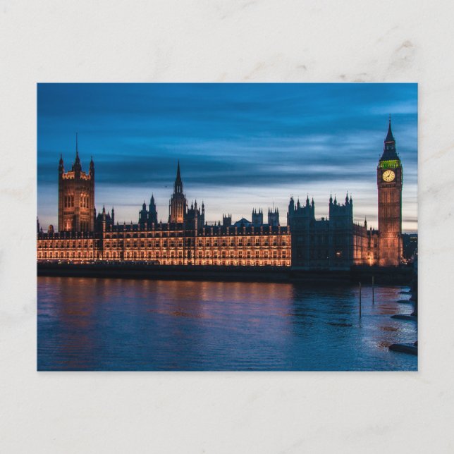 Carte Postale Chambres du Parlement et de Big Ben, Londres, (Devant)