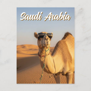 Carte Postale Chameau avec lunettes de soleil Arabie Saoudite Vo