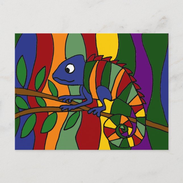 Carte Postale Chameleon coloré Abstrait (Devant)