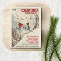 Chamonix Mont Blanc Ski Vintage Français
