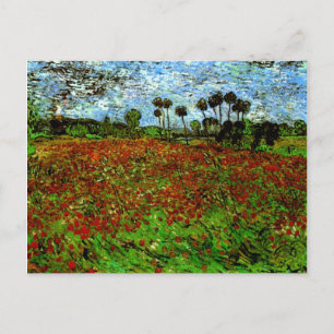 Carte Postale Champ avec des pavots (F636) Van Gogh Art