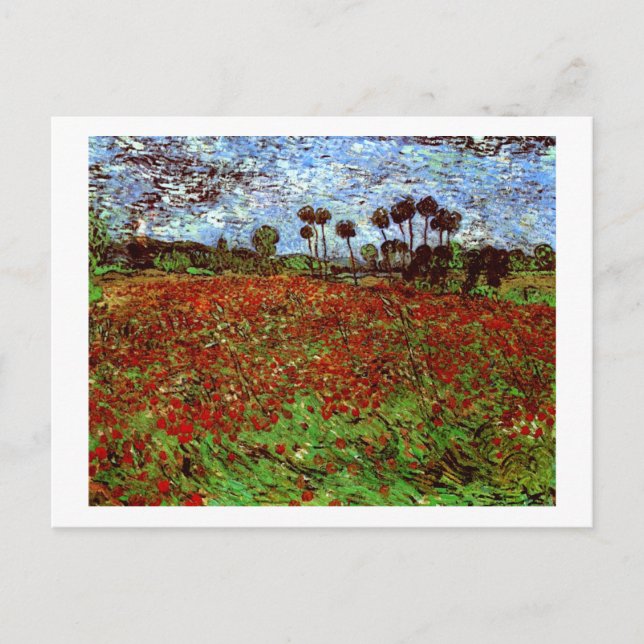 Carte Postale Champ avec les papillons Van Gogh Art (Devant)