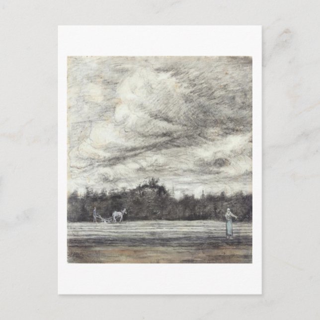 Carte Postale Champ avec Thunderstorm, Vincent van Gogh (Devant)