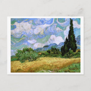 Carte Postale Champ blé avec Cypress Van Gogh Art