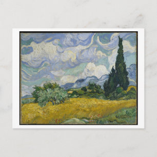 Carte Postale Champ de blé avec Cyprès Peinture de Van Gogh