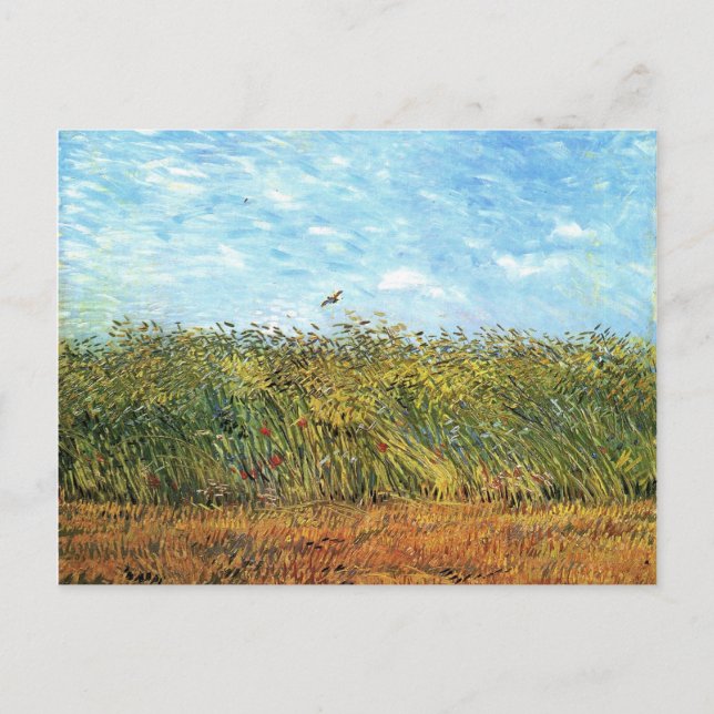 Carte Postale Champ de blé avec Lark, Van Gogh Fine Art (Devant)