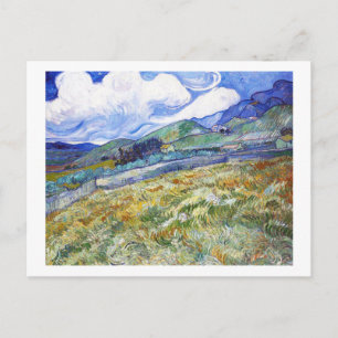Carte Postale Champ de blé avec montagnes dans l'Arrière - plan
