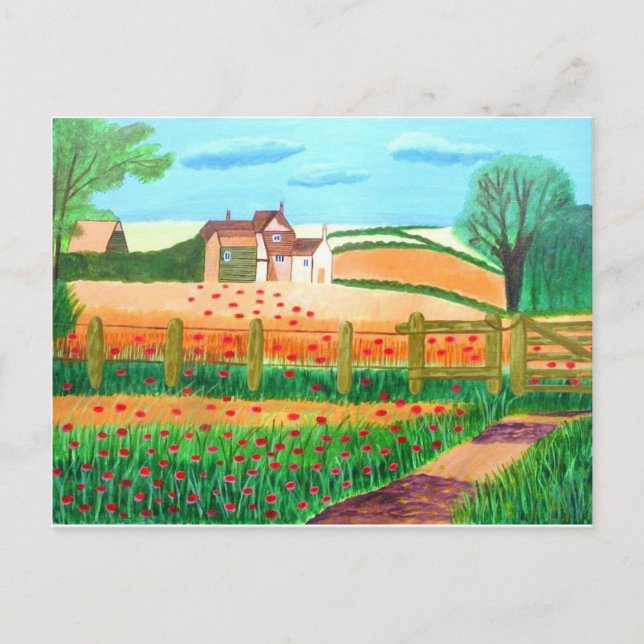 Carte Postale Champ de coquelicots  (Devant)