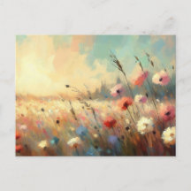 Champ de fleurs d'été Scène de nature Impressionni