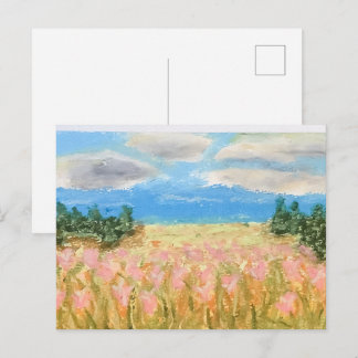 Carte Postale Champ de fleurs en été