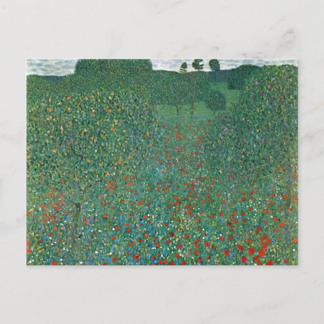 Carte Postale Champ de pavot par Gustav Klimt, Art Nouveau Vinta (Devant)