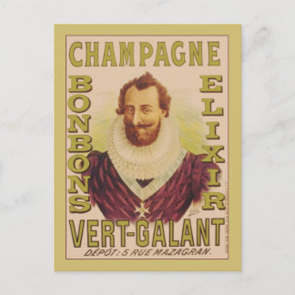 Carte Postale Champagne Bonbons Elixir