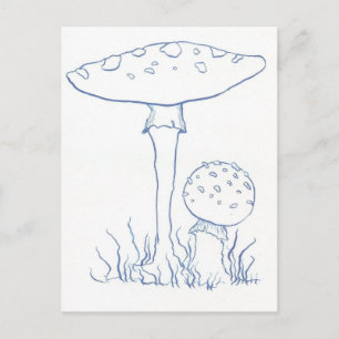 Carte Postale Champignons bleus