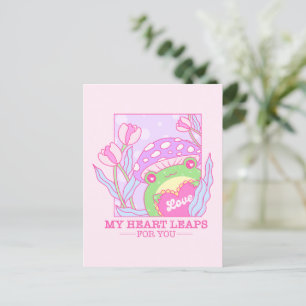 Carte Postale Champignons et grenouilles mignons - My Heart Leap