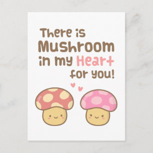 Carte Postale Champignons mignons dans mon coeur pour toi Doux P