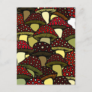 Carte postale Champignons rouges
