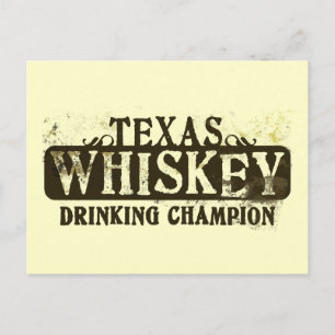 Carte Postale Champion de la boisson au whisky du Texas