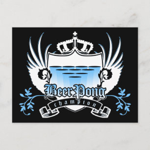 Carte Postale champion de pong de bière royal crest