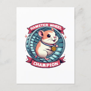 Carte Postale Champion de roue Hamster