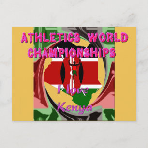 Carte Postale Championnats du monde d'athlétisme Kenya Runner : 
