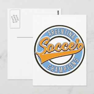 Carte Postale Champions de football de l'Argentine