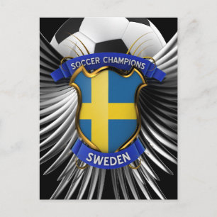Carte Postale Champions de football suédois