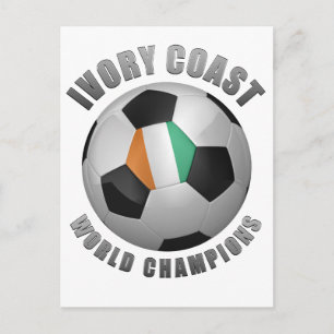 CARTE POSTALE CHAMPIONS DU FOOTBALL DE LA CÔTE D'IVOIRE