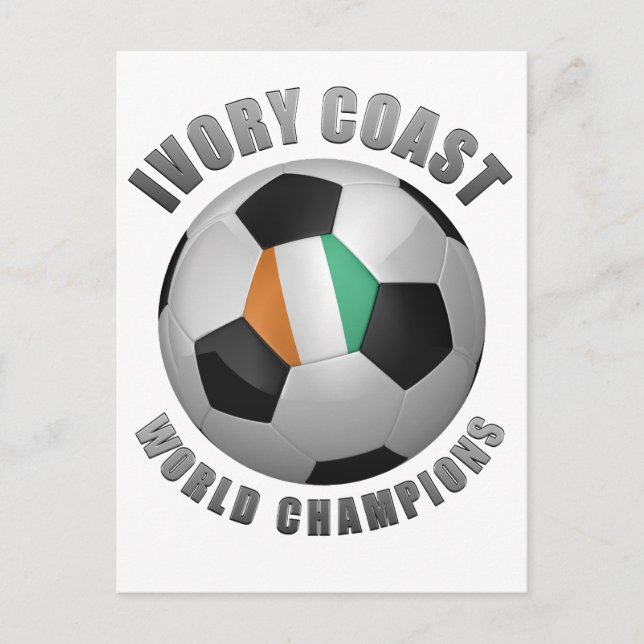 CARTE POSTALE CHAMPIONS DU FOOTBALL DE LA CÔTE D'IVOIRE (Devant)