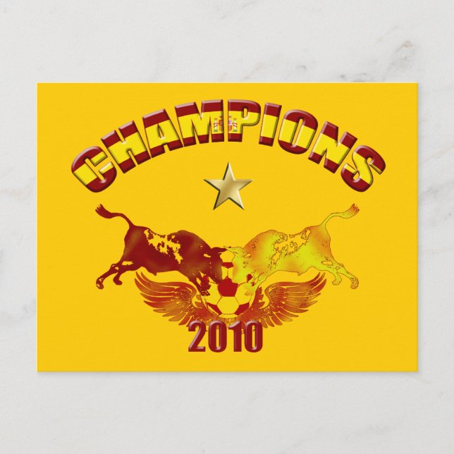 Carte Postale Champions toro taureaux espagnols 2010 (Devant)