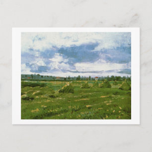 Carte Postale Champs de blé avec piles Van Gogh Art