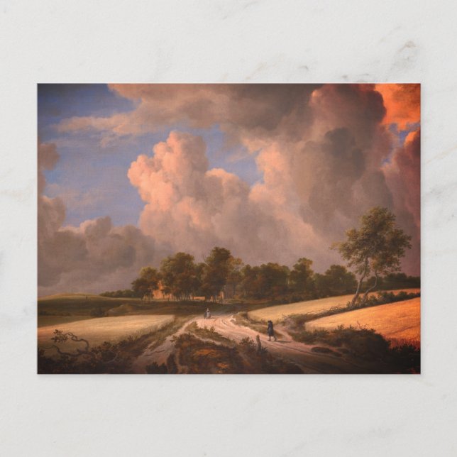 Carte Postale Champs de blé par van Ruisdael : (Devant)