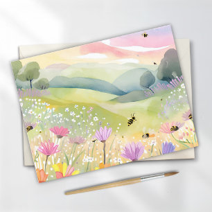 Carte Postale Champs de fleurs d'abeilles printaniers   Nature c