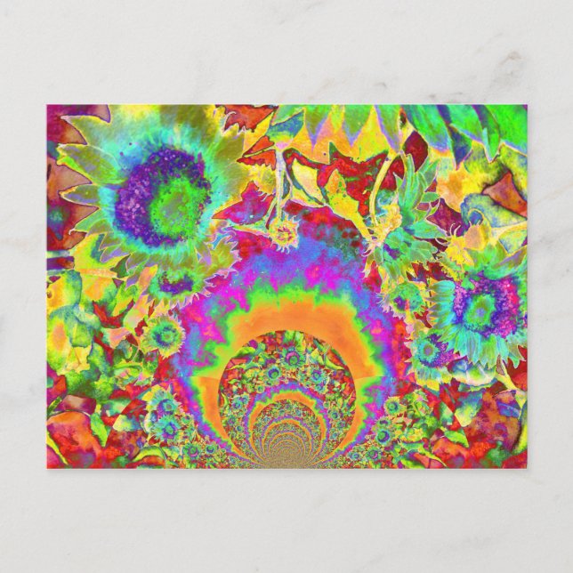 Carte Postale Champs de tournesol pour toujours - orange (Devant)