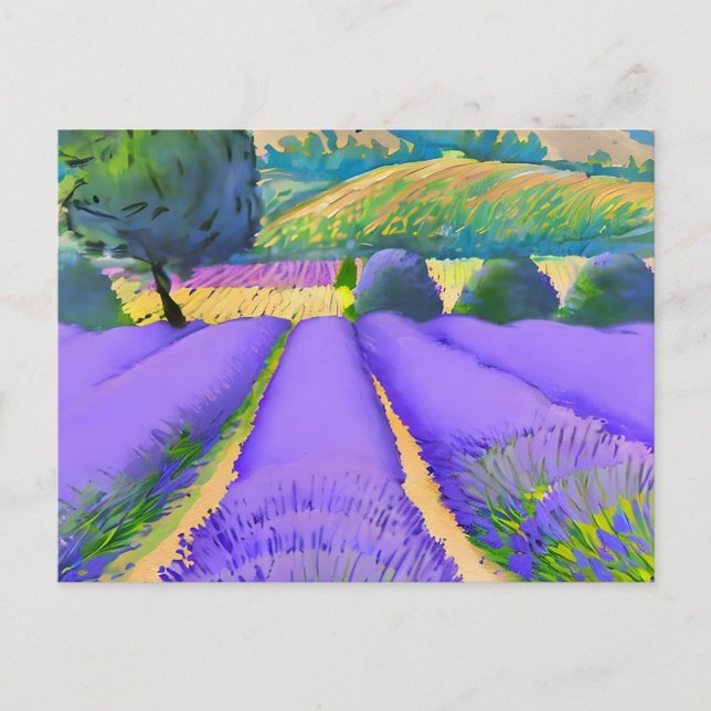 Carte Postale Champs Nature Lavender (Devant)