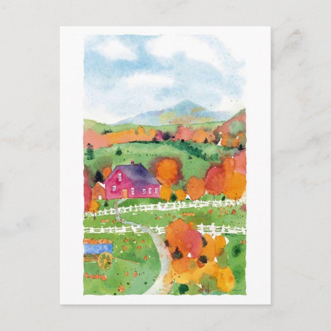 Carte Postale Champs Orange (Devant)