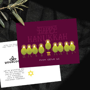 Carte Postale Chandelier de Hanukkah Olives   Logo de la société