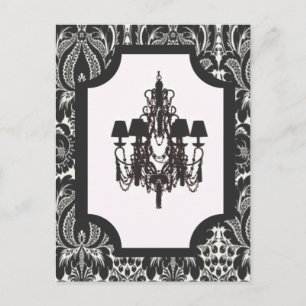 Carte Postale Chandelier noir vintage Paris art déco