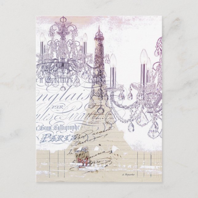Carte Postale chandelier paris tour eiffel (Devant)